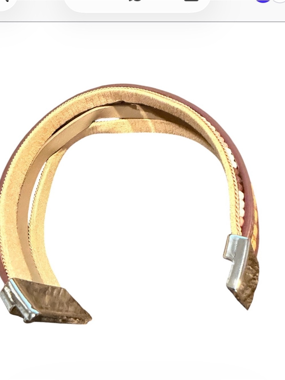 Bohemian Handwoven Multi-Layer PU Leather Bangle with Magnetic Closure - Picture 3 of 3